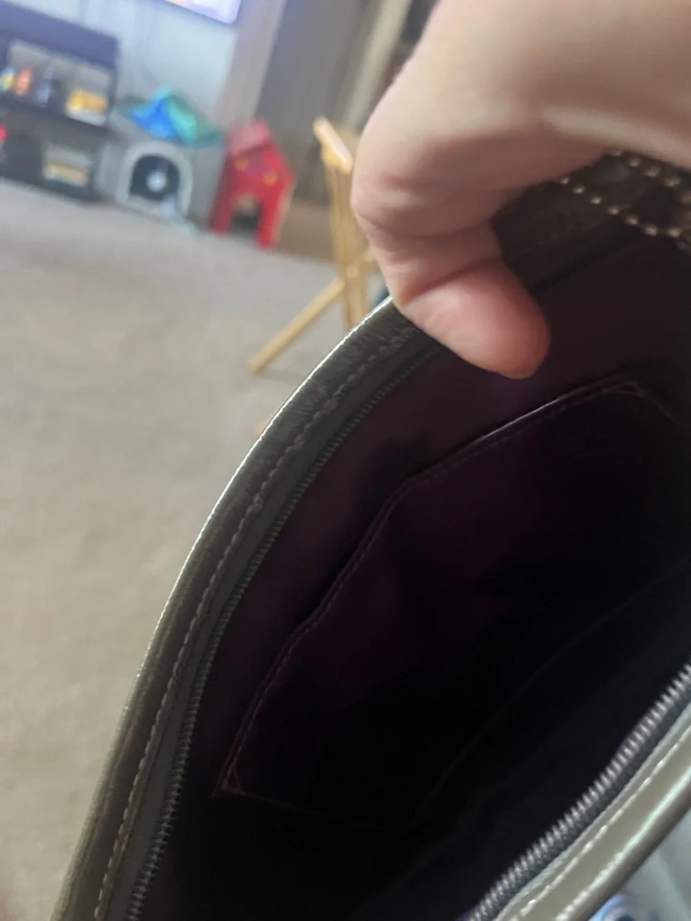 Coach Silver Signature Wristlet Clutch
